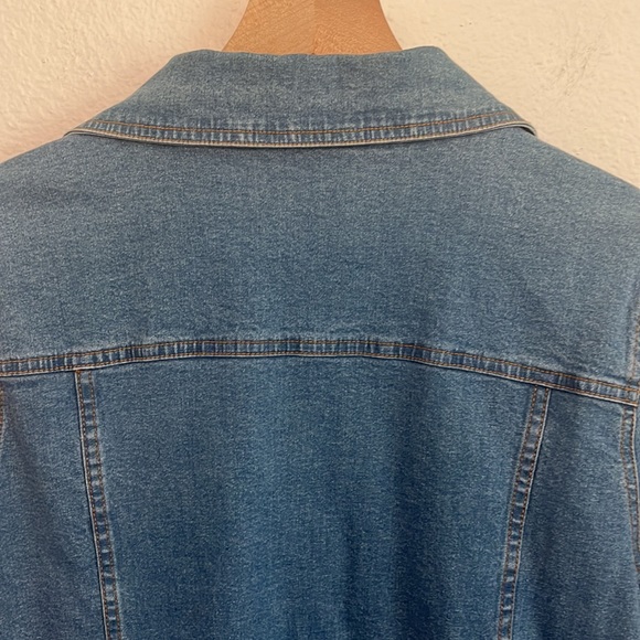 Vintage Denim Outfit Medium Embroidered Blue Jean Floral Rose Flowers 90s Y2K - Picture 9 of 15